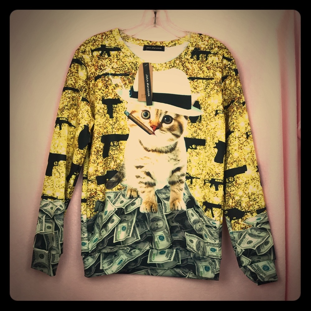 NWT Unisex John Hancock Mobster Kitty Sweatshirt